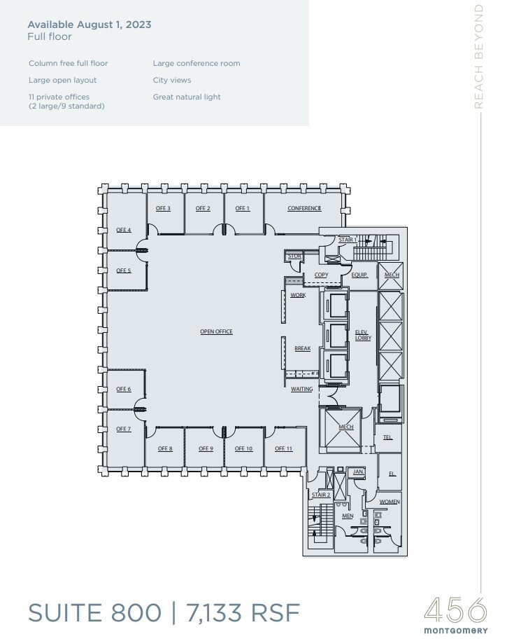 456 Montgomery St, San Francisco, CA à louer Plan d’étage– Image 1 sur 1