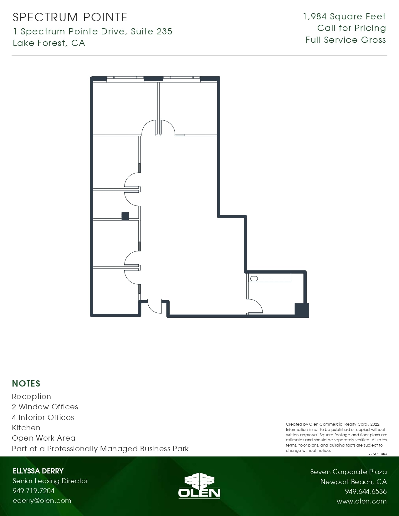 1 Spectrum Pointe Dr, Lake Forest, CA à louer Plan d’étage– Image 1 sur 1