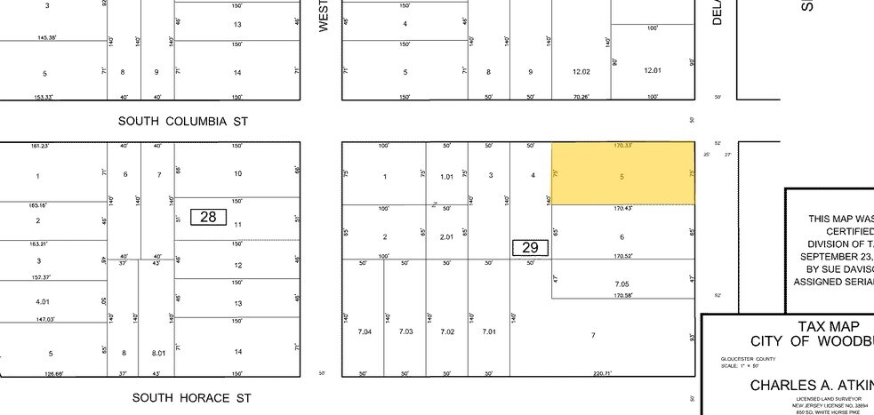 55 Delaware St, Woodbury, NJ à vendre - Plan cadastral – Image 3 sur 3