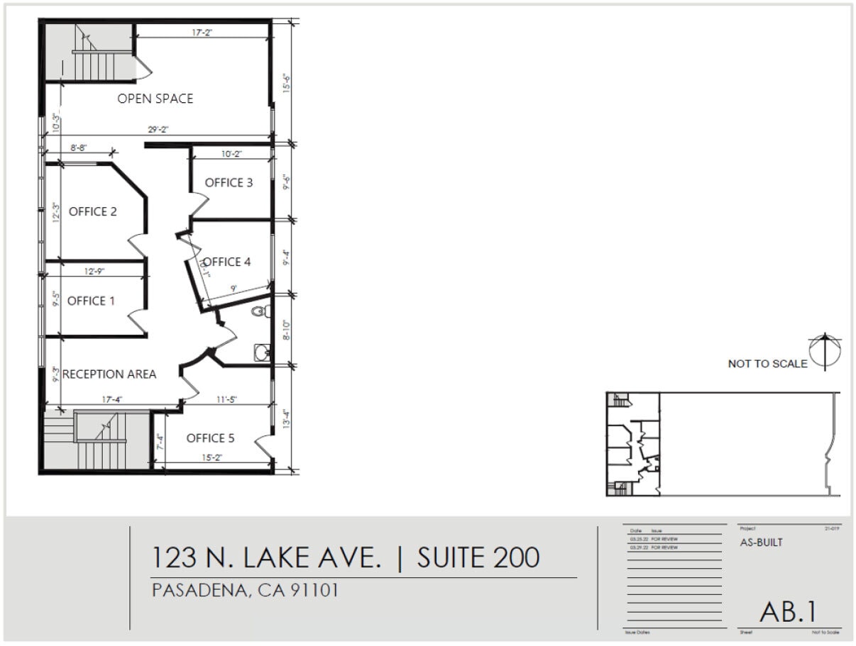 123 N Lake Ave, Pasadena, CA à louer Plan d’étage– Image 1 sur 1