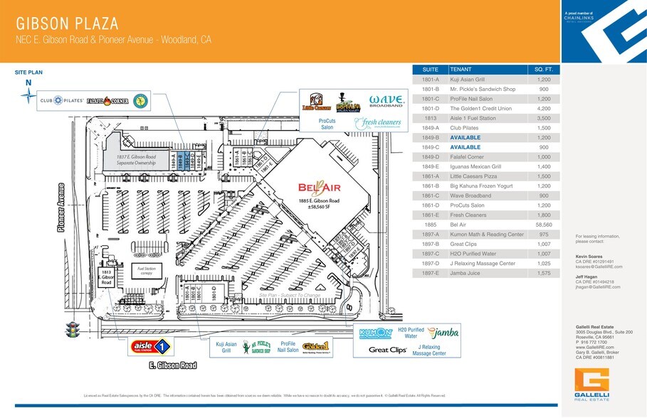 1861-1897 E Gibson Rd, Woodland, CA à louer - Plan de site – Image 3 sur 3
