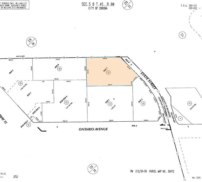 1561 E Ontario Ave, Corona, CA à vendre - Plan cadastral – Image 3 sur 6