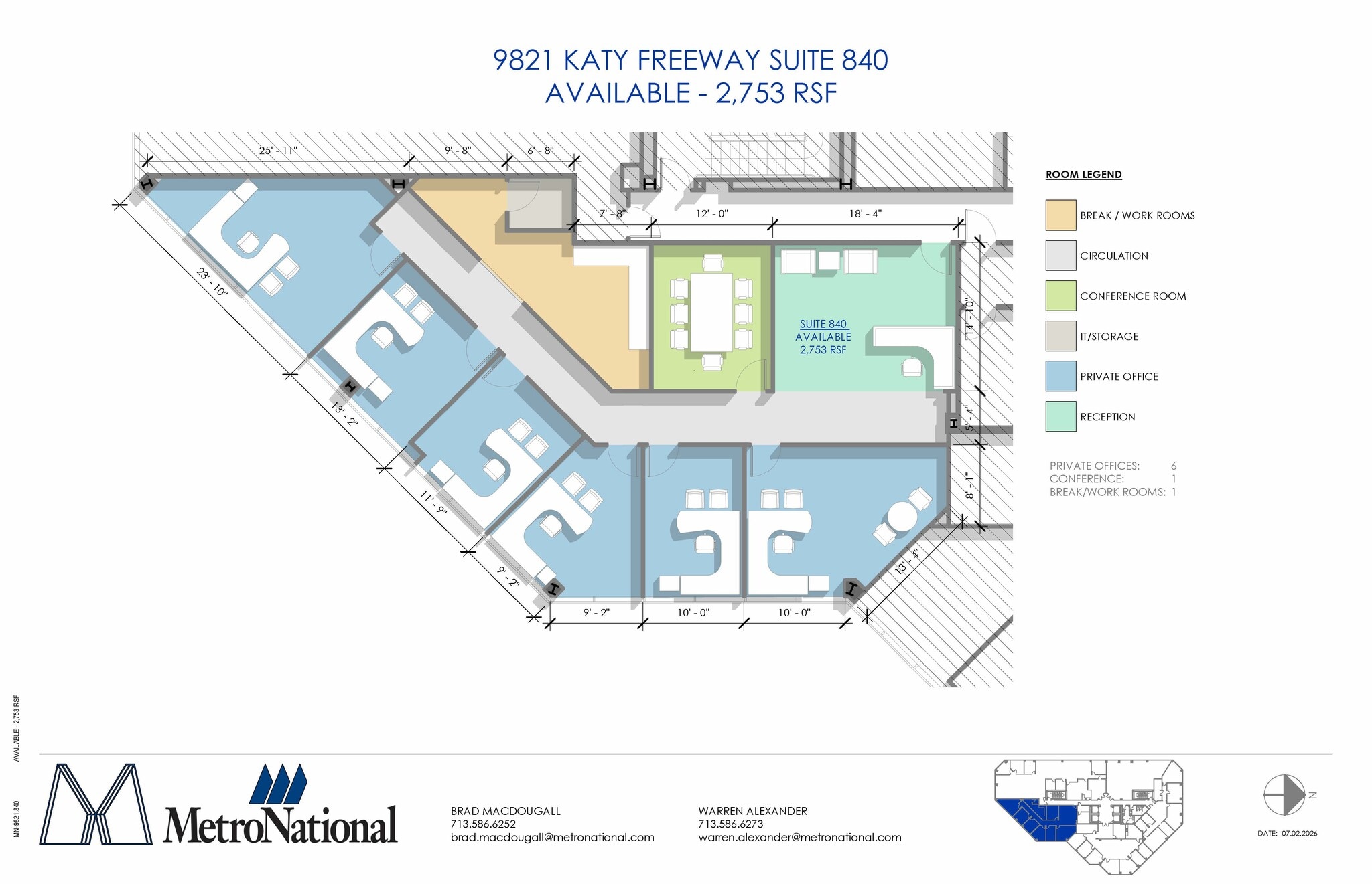 9821 Katy Fwy, Houston, TX à louer Plan d’étage– Image 1 sur 1
