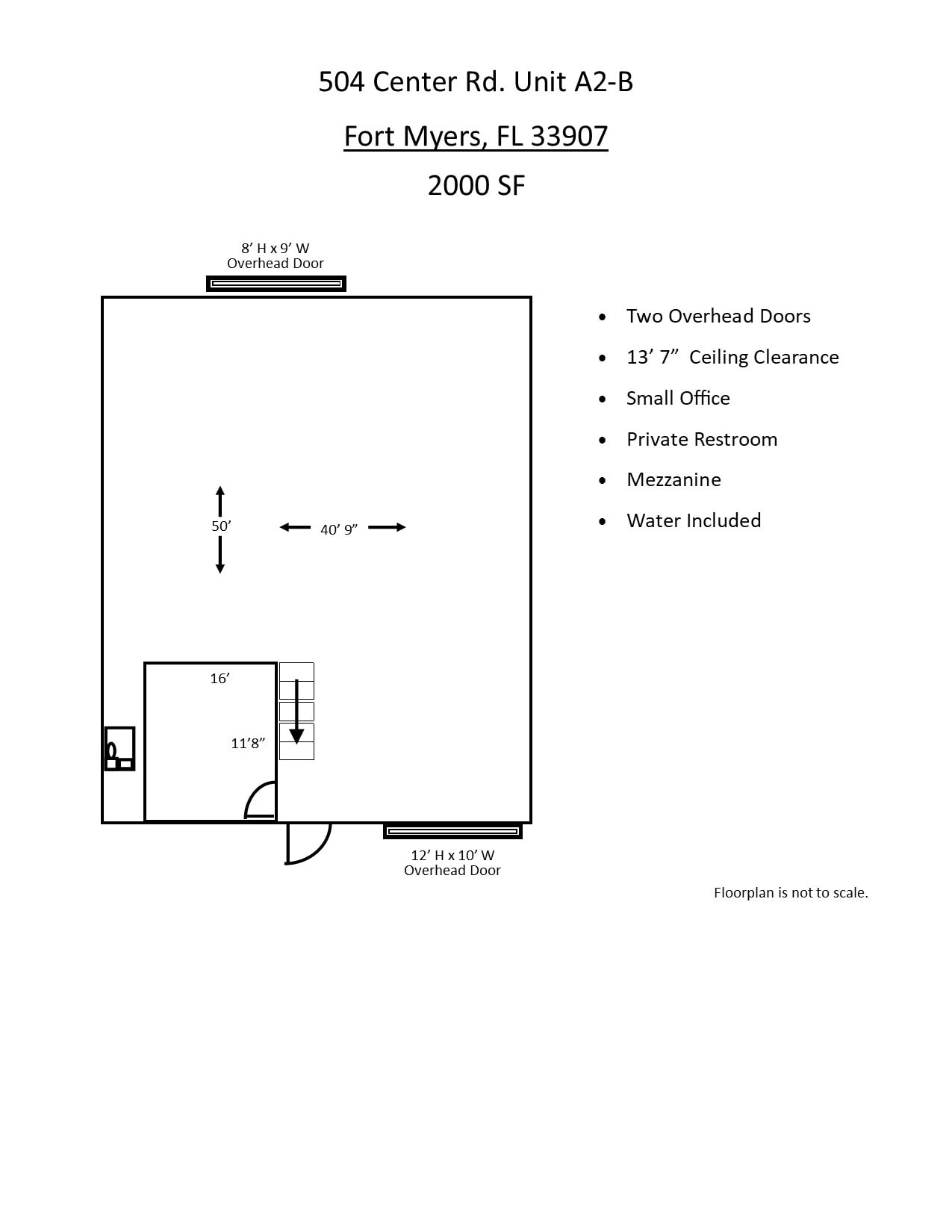 504 Center Rd, Fort Myers, FL à louer Plan d’étage– Image 1 sur 4