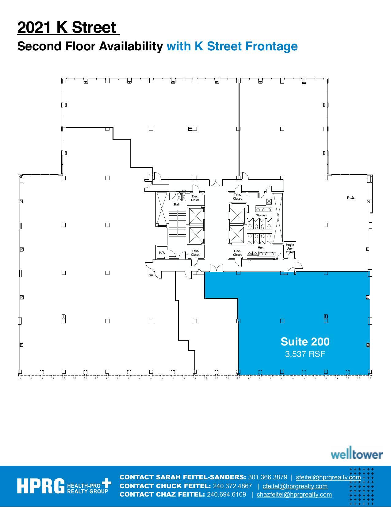 2021 K St NW, Washington, DC à louer Plan d’étage– Image 1 sur 1