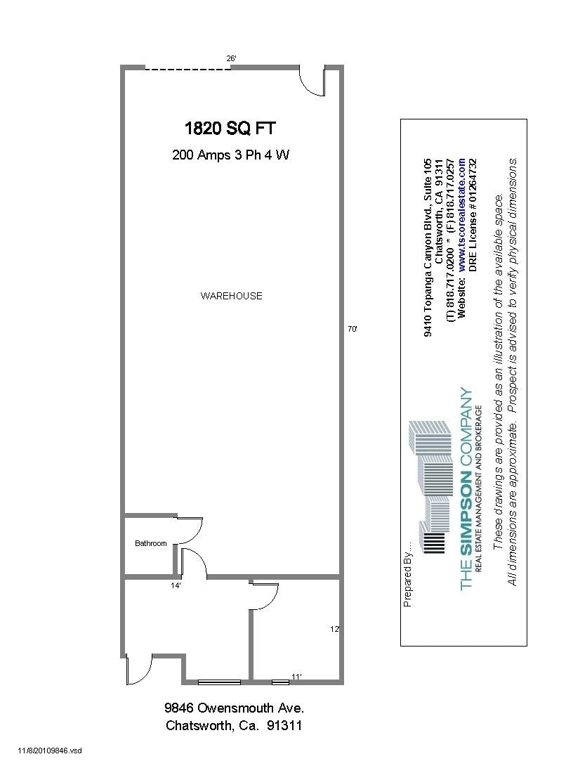 9840-9848 Owensmouth Ave, Chatsworth, CA à louer Plan d’étage– Image 1 sur 1