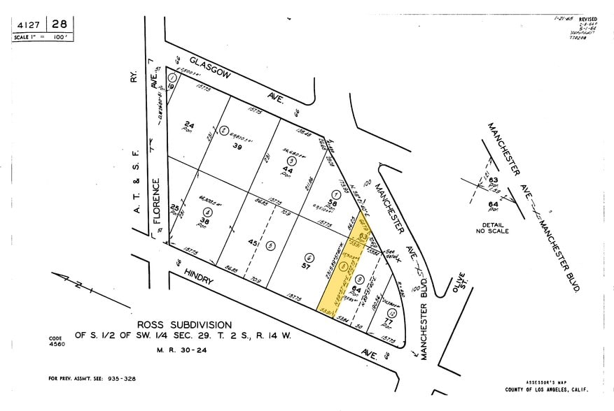 927 W Manchester Blvd, Inglewood, CA à vendre - Plan cadastral – Image 3 sur 3