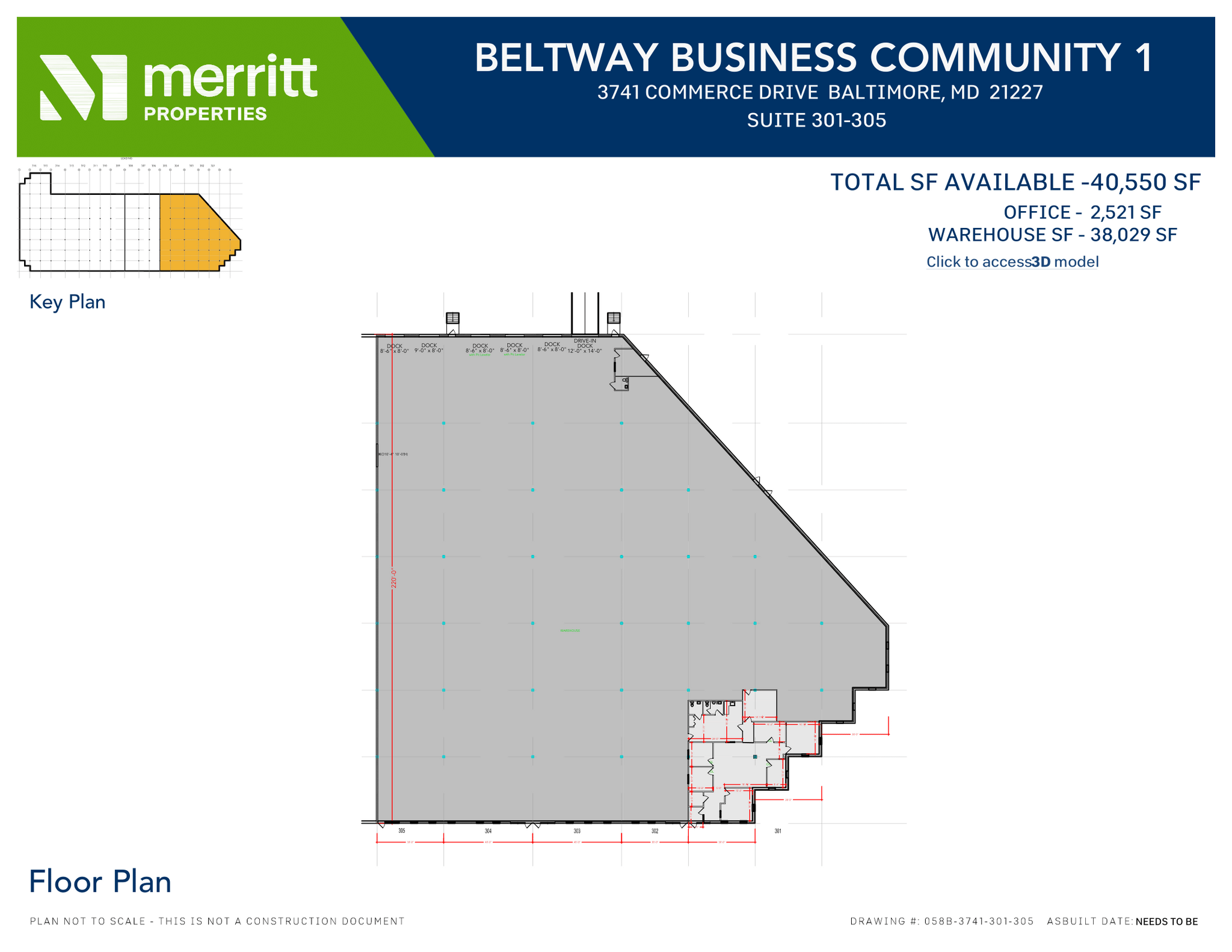 3700 Commerce Dr, Baltimore, MD à louer Plan d’étage– Image 1 sur 1