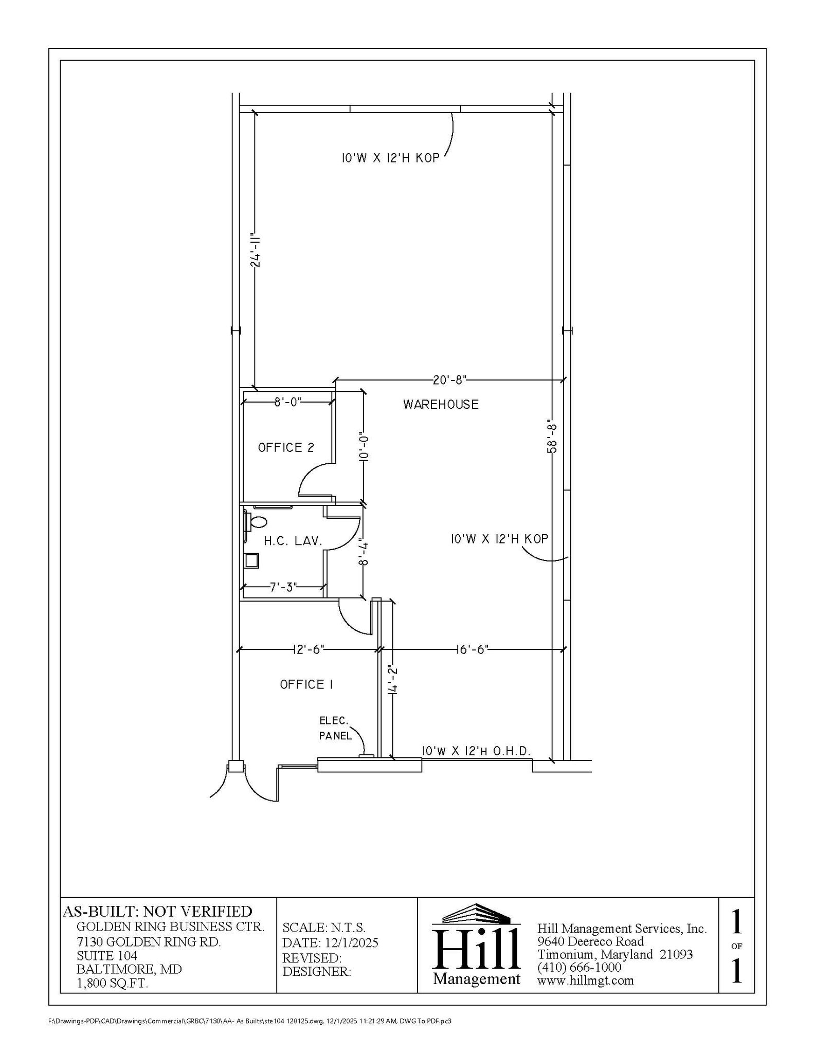 7110 Golden Ring Rd, Essex, MD à louer Plan d’étage– Image 1 sur 1