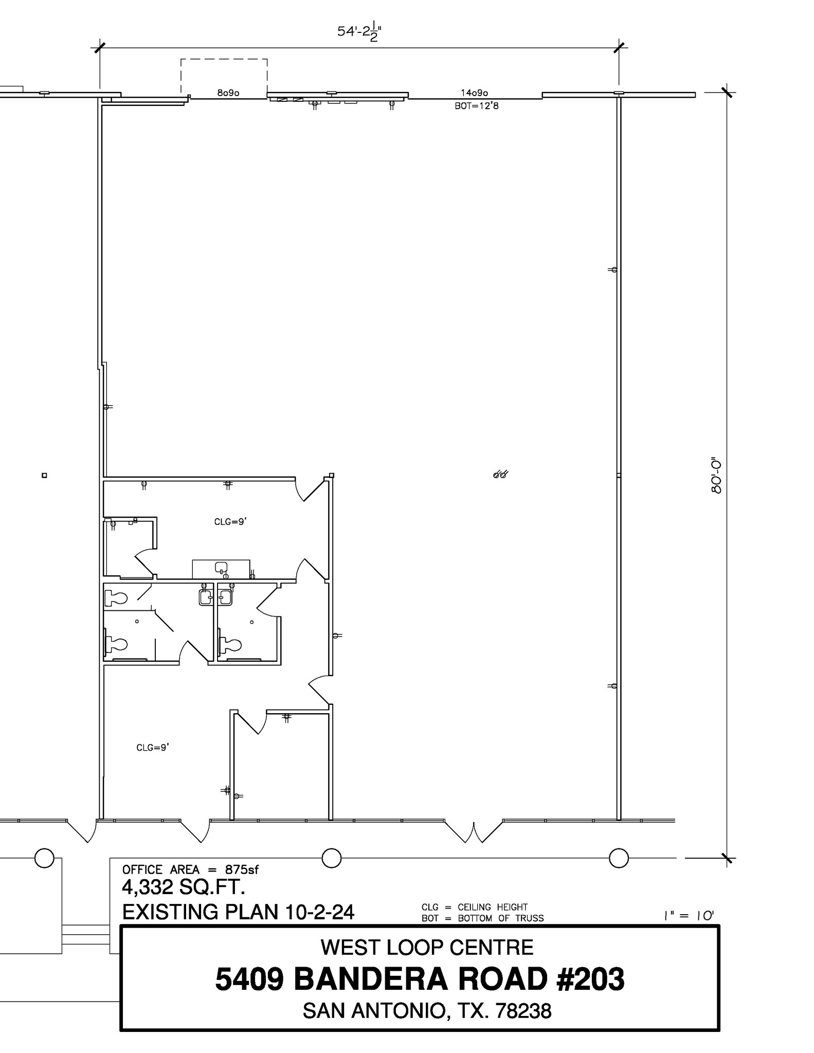 5407-5419 Bandera Rd, San Antonio, TX à louer Plan d’étage– Image 1 sur 1