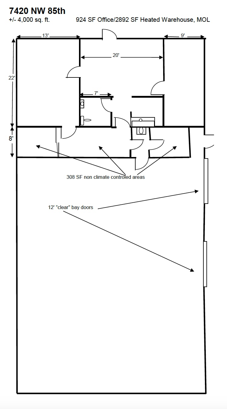 7420 NW 85th St, Oklahoma City, OK à louer Plan d’étage– Image 1 sur 1
