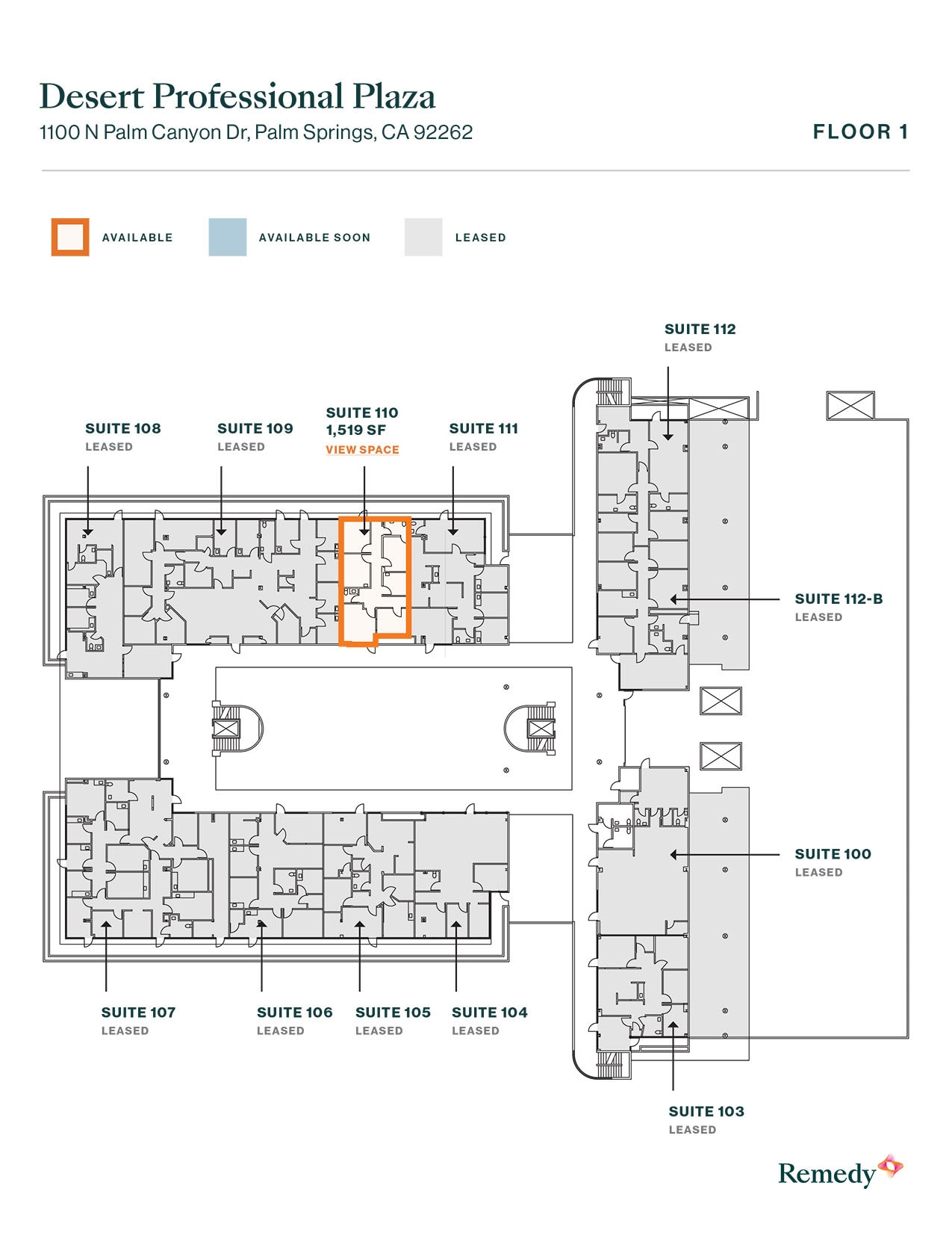1100 N Palm Canyon Dr, Palm Springs, CA à louer Plan d’étage– Image 1 sur 1