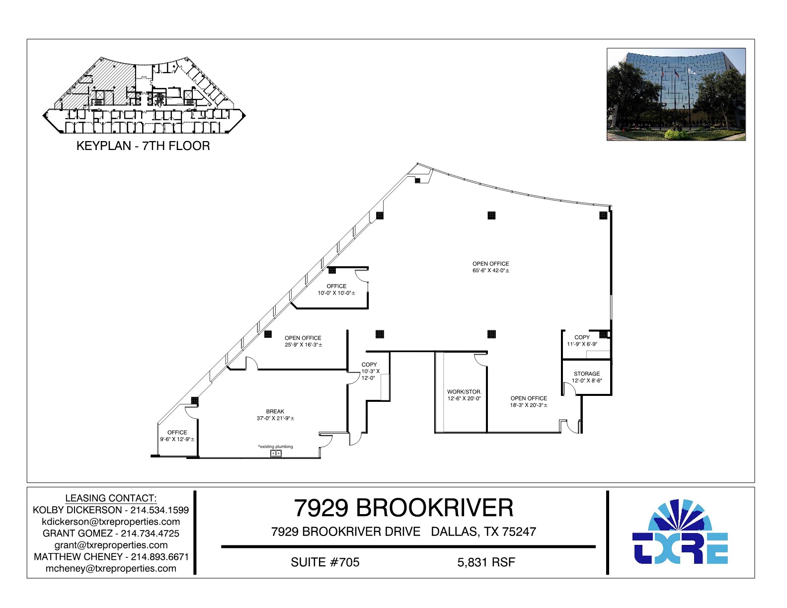 7929 Brookriver Dr, Dallas, TX à louer Plan d’étage– Image 1 sur 1