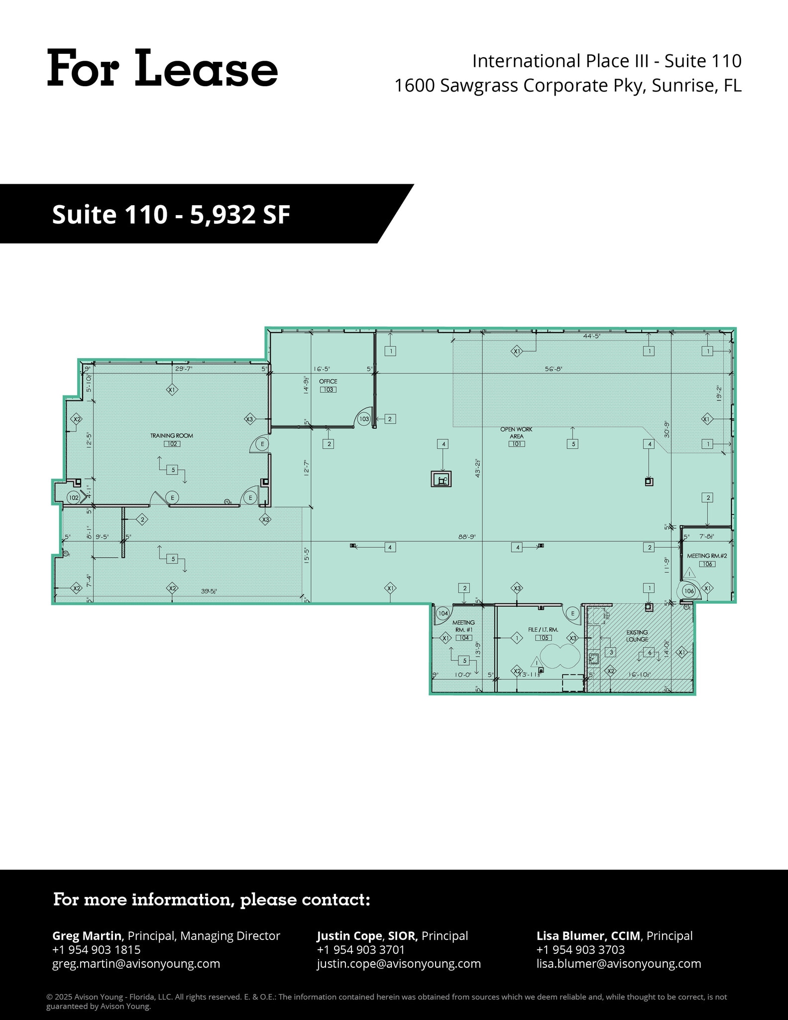 1600 Sawgrass Corporate Pky, Sunrise, FL à louer Plan d’étage– Image 1 sur 10