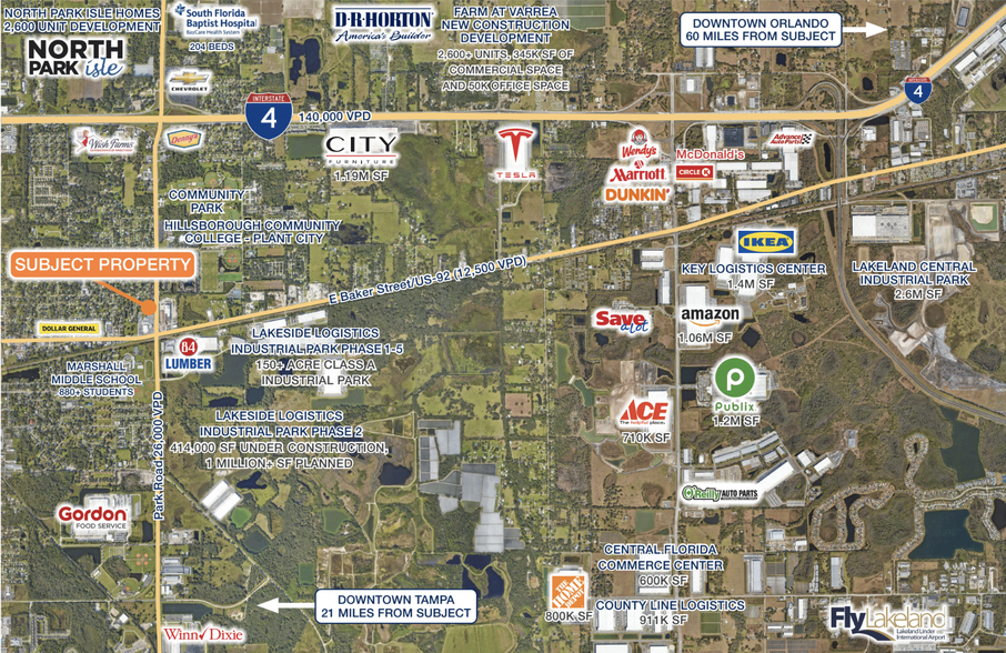 709 N Park Rd, Plant City, FL à vendre - Aérien – Image 3 sur 3
