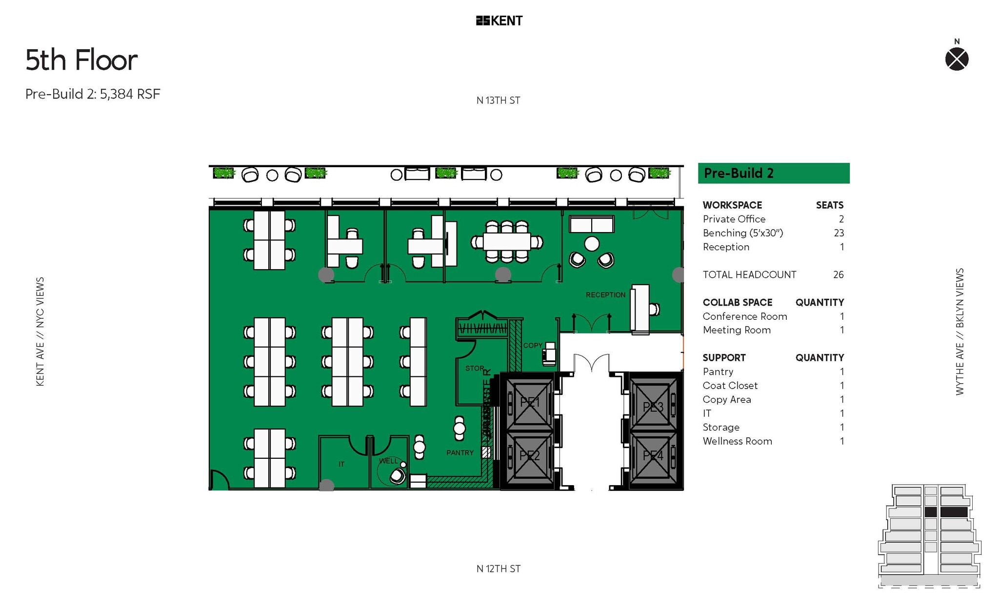 25 Kent Ave, Brooklyn, NY à louer Plan d’étage– Image 1 sur 4