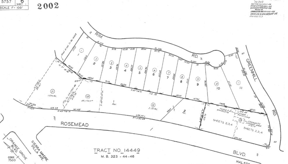 600 N Rosemead Blvd, Pasadena, CA à vendre - Plan cadastral – Image 2 sur 2