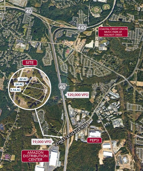 4506 Jones Sausage Rd, Garner, NC à vendre - Aérien – Image 2 sur 2