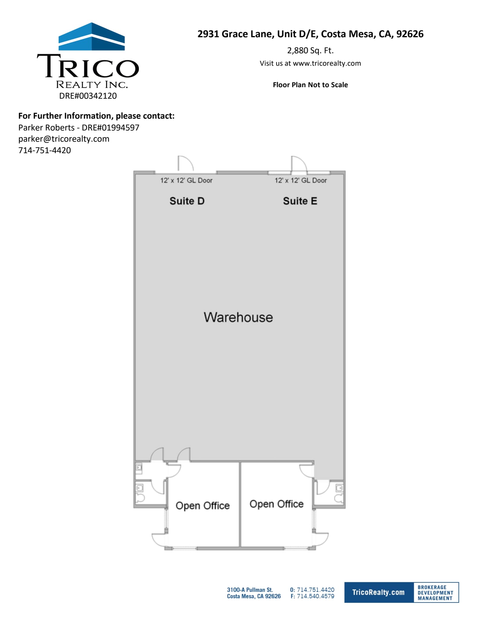 2931 Grace Ln, Costa Mesa, CA à louer Plan d’étage– Image 1 sur 1