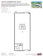 1000-1008 N Commercial Blvd, Arlington, TX à louer Plan d’étage– Image 2 sur 2