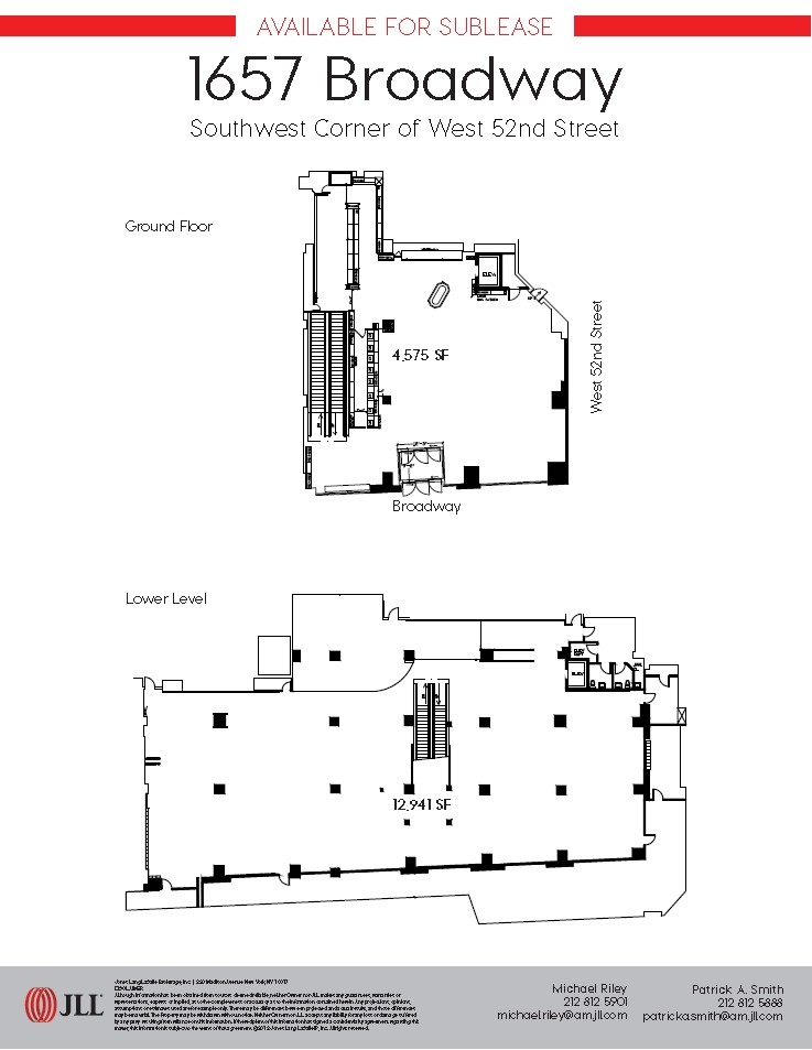 226 W 52nd St, New York, NY à louer Plan d’étage– Image 1 sur 2