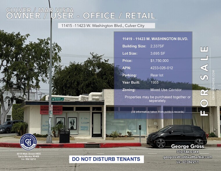 11419-11423 W Washington Blvd, Los Angeles, CA à vendre - Photo de l’immeuble – Image 2 sur 6
