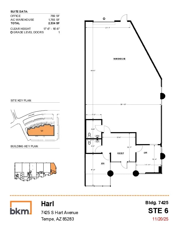 7425 S Harl Ave, Tempe, AZ à louer Plan d’étage– Image 1 sur 1
