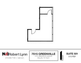 7515 Greenville Ave, Dallas, TX à louer Plan d’étage– Image 1 sur 1