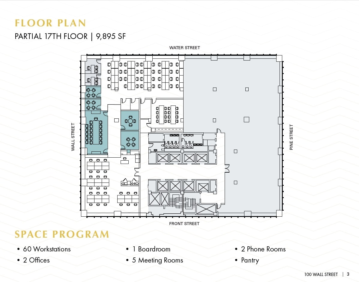 100 Wall St, New York, NY à louer Plan d’étage– Image 1 sur 1