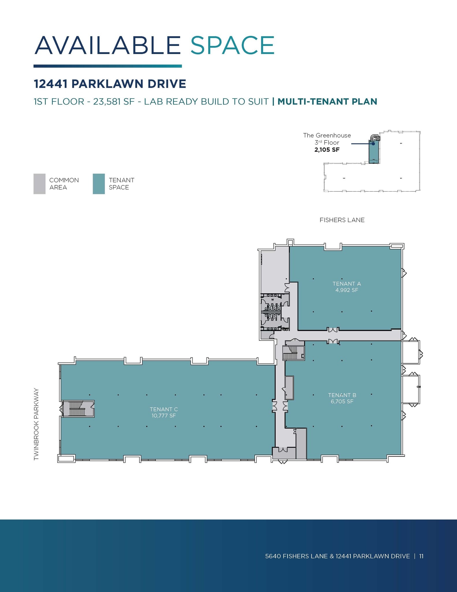 12441 Parklawn Dr, Rockville, MD à louer Plan d’étage– Image 1 sur 2