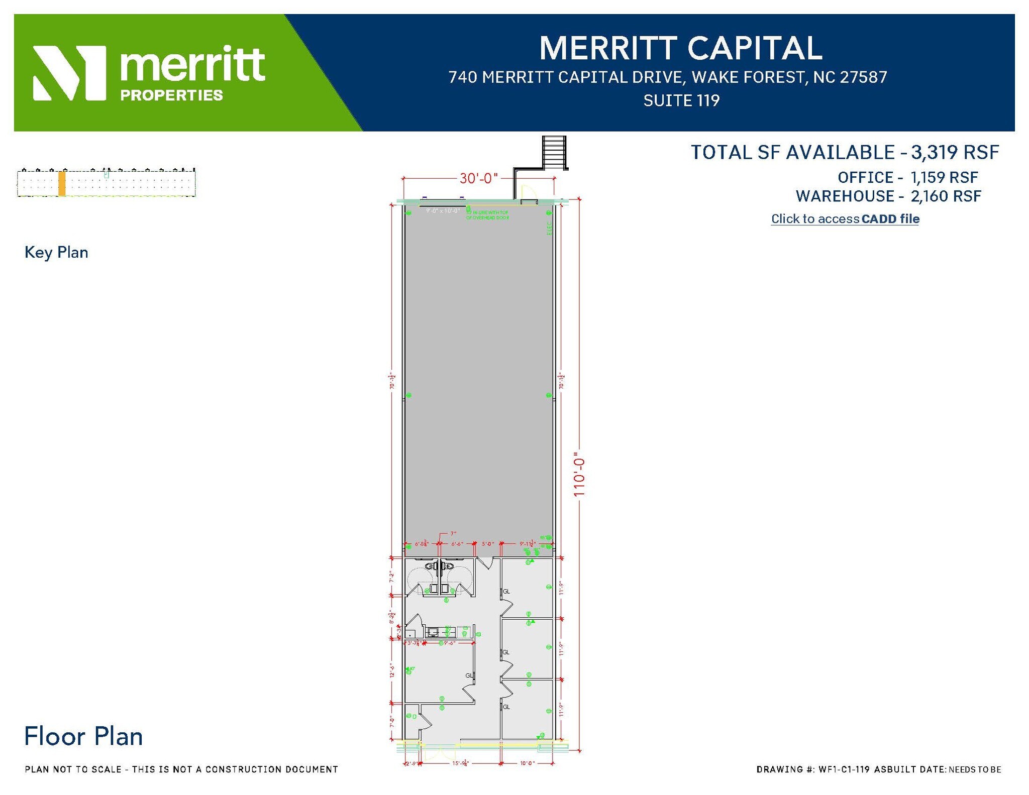 741 Merritt Capital Dr, Wake Forest, NC à louer Plan d’étage– Image 1 sur 2