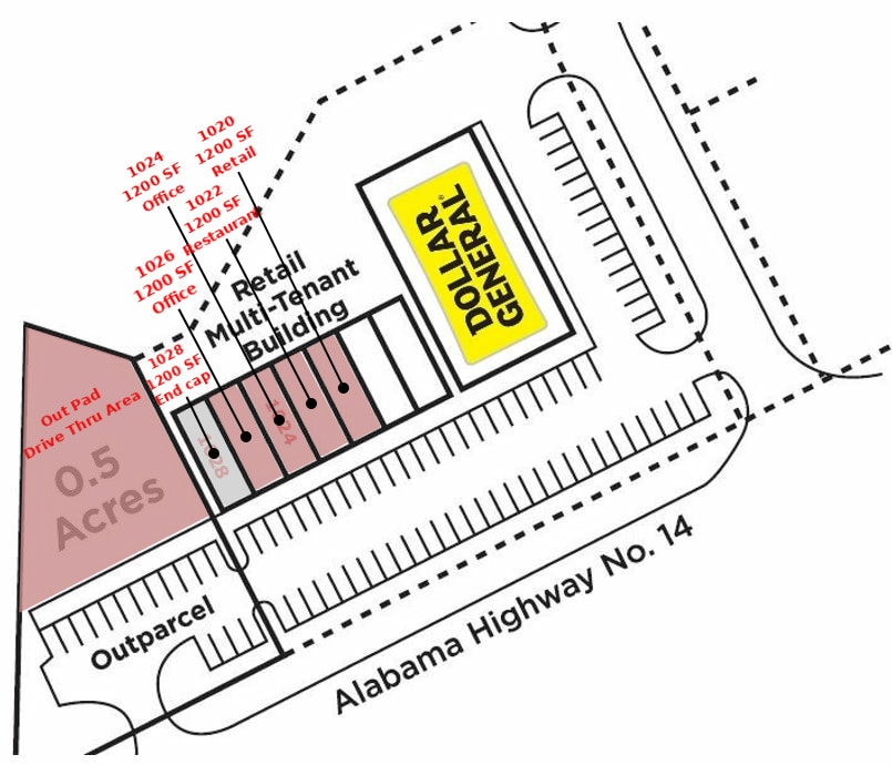 1016 Hwy 14 W, Prattville, AL à louer Plan de site– Image 1 sur 1
