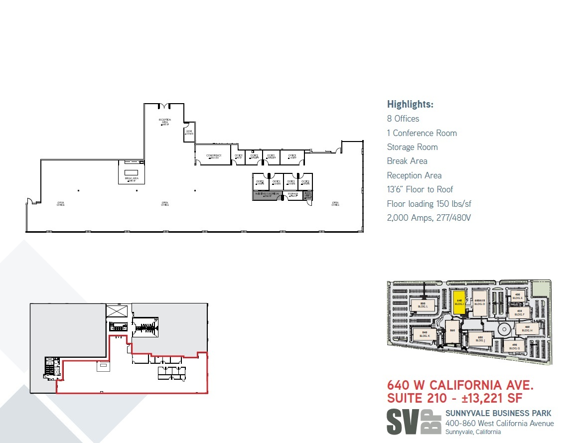 400 W California Ave, Sunnyvale, CA à louer Plan d’étage– Image 1 sur 1