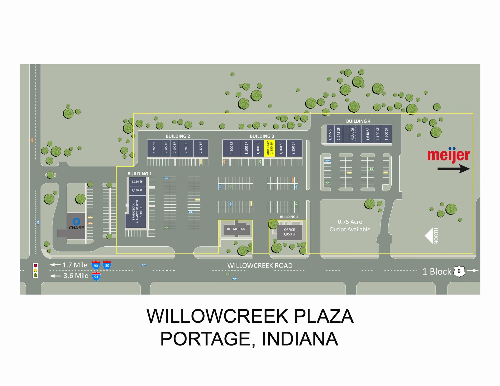 3283-3369 Willowcreek Rd, Portage, IN à louer Plan de site– Image 1 sur 1
