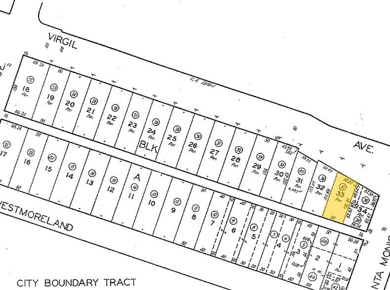 1109 N Virgil Ave, Los Angeles, CA à louer - Plan cadastral – Image 2 sur 2