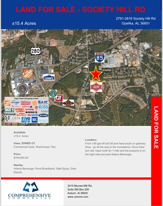 Plus de détails pour 2701 Society Hill Rd, Opelika, AL - Terrain à vendre