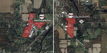 Eaton Rapids Industrial Parks, Eaton Rapids, MI - Vue aérienne vue de carte - Image1