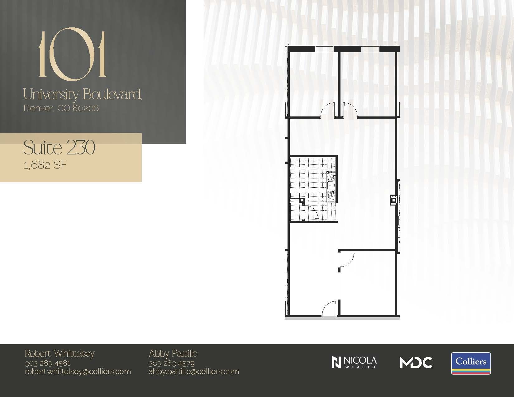101 University Blvd, Denver, CO à louer Plan d’étage– Image 1 sur 1