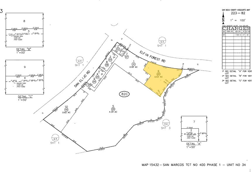 1301 Elfin Forest Rd, San Marcos, CA à vendre - Plan cadastral – Image 2 sur 2