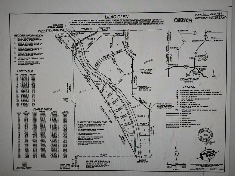 Lot 2 & 3 Blk 1 Lilac Ln ln, Coeur d'Alene, ID à vendre - Plan cadastral – Image 1 sur 9