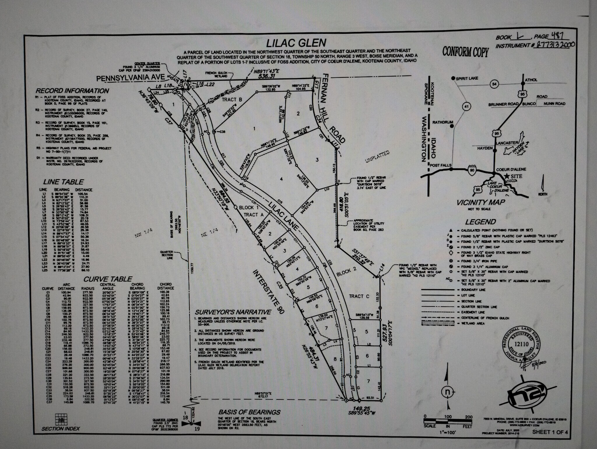 Lot 2 & 3 Blk 1 Lilac Ln ln, Coeur d'Alene, ID à vendre Plan cadastral– Image 1 sur 10