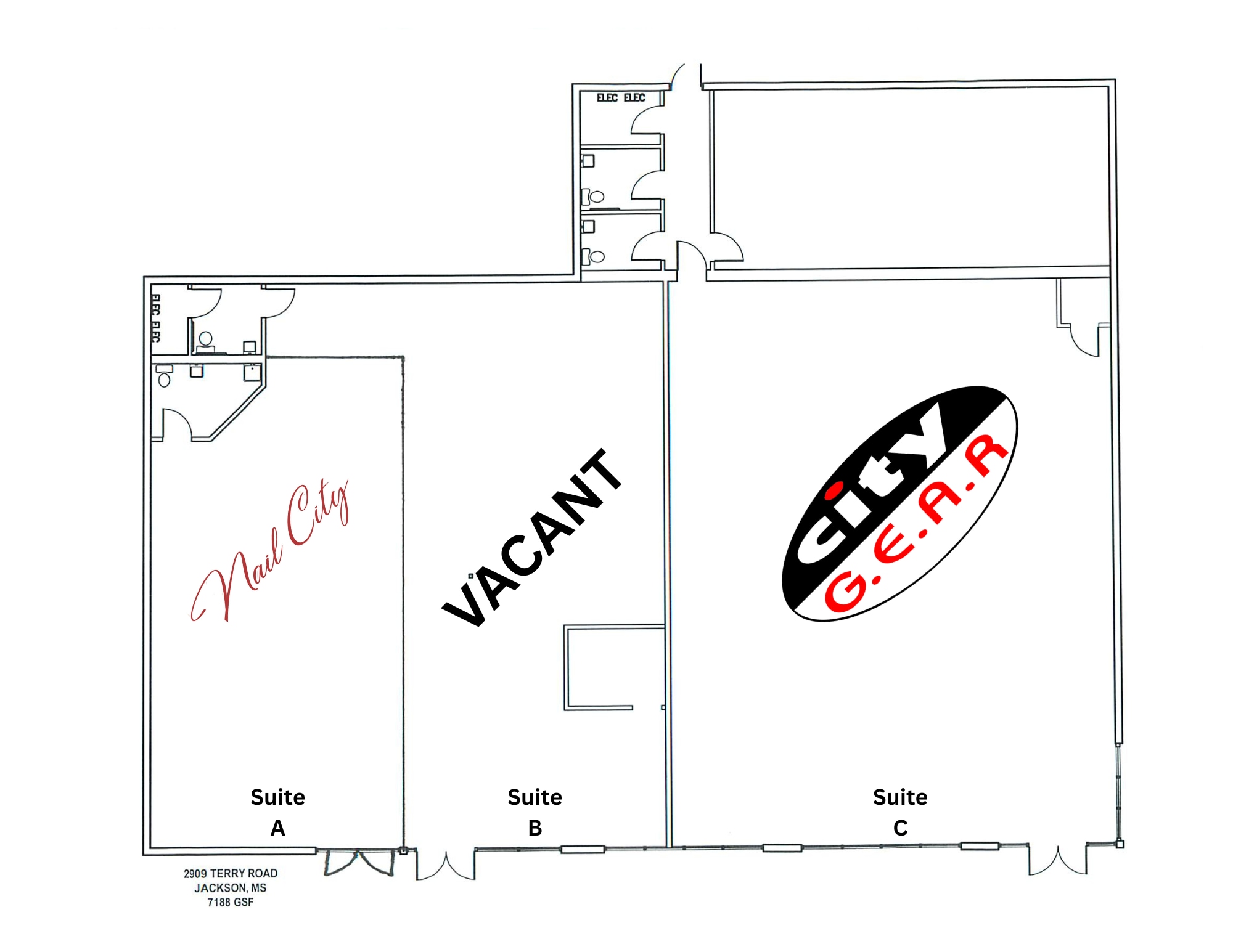 2909 Terry Rd, Jackson, MS à louer Plan d’étage– Image 1 sur 1