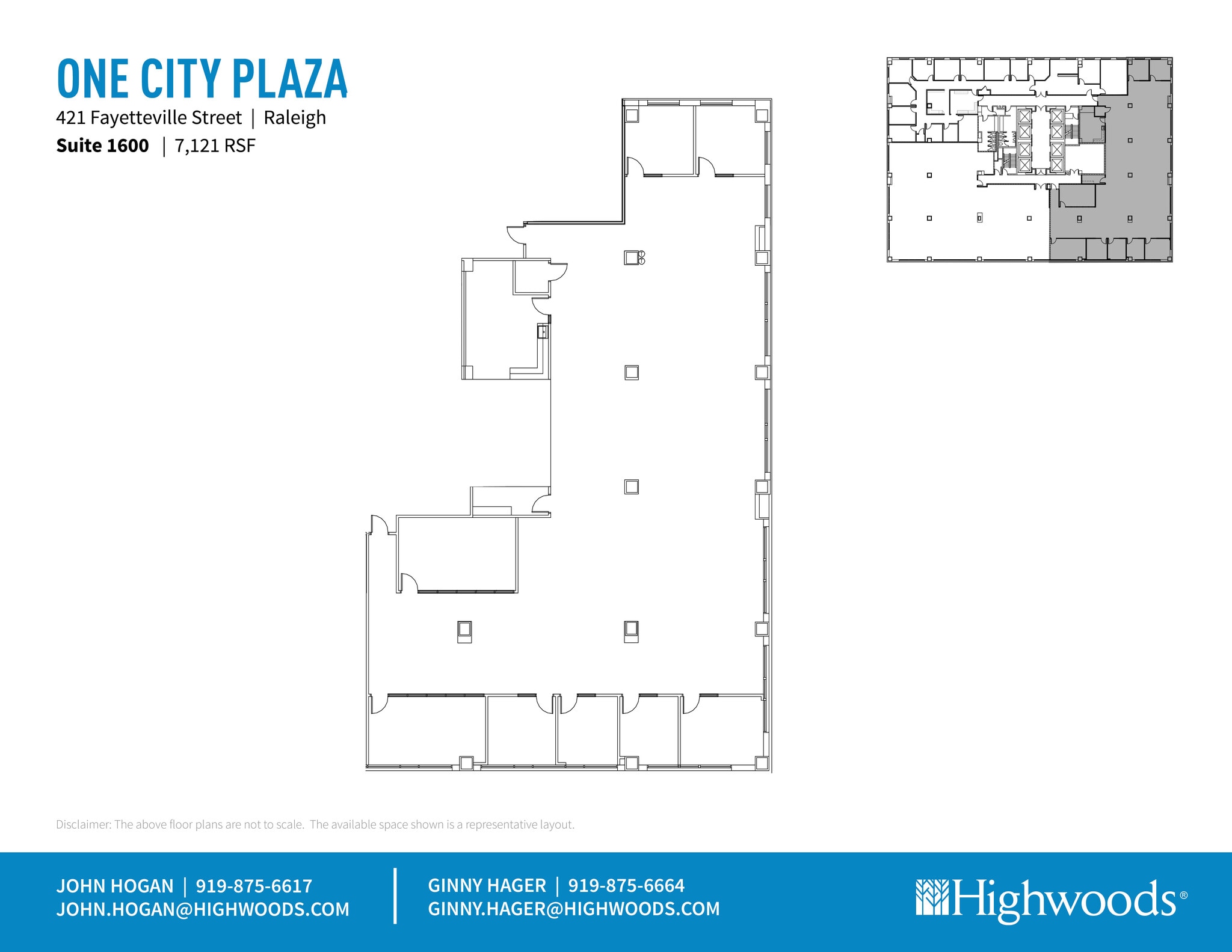 421 Fayetteville St, Raleigh, NC à louer Plan d’étage– Image 1 sur 3