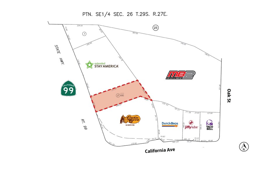 California Ave, Bakersfield, CA à louer - Plan cadastral – Image 2 sur 2