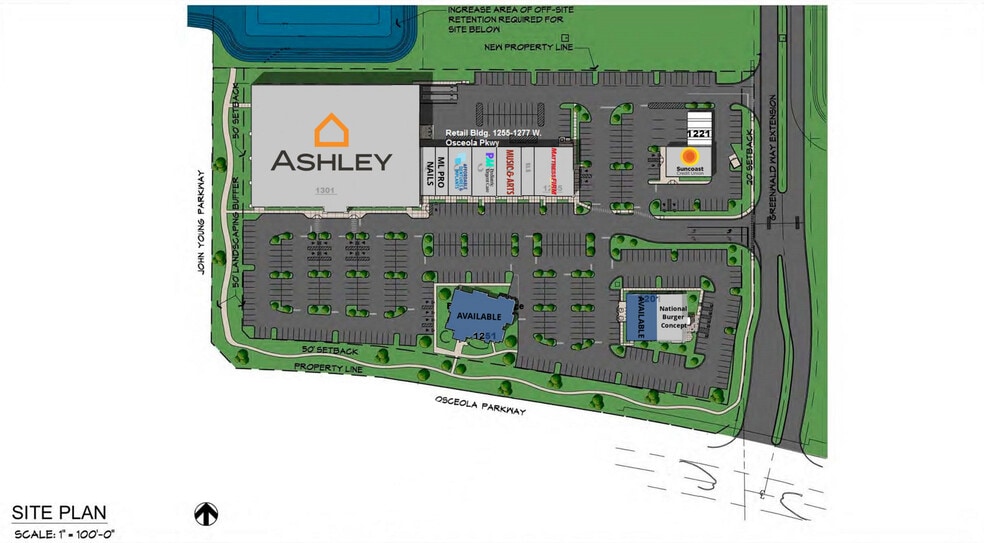 1201-1301 W Osceola Pky, Kissimmee, FL à louer - Plan de site – Image 1 sur 5
