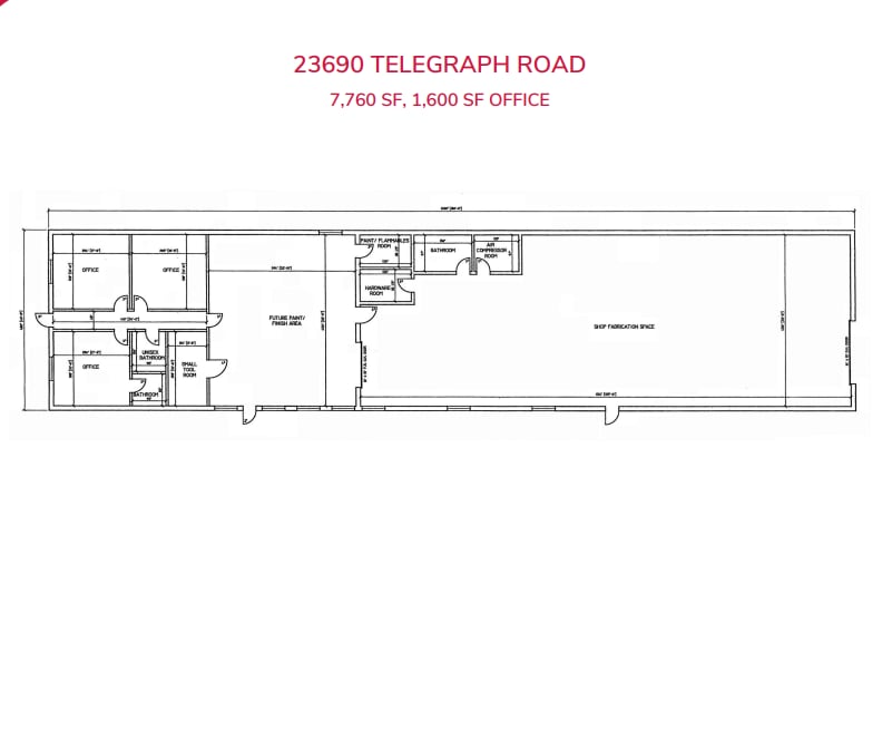 23690 Telegraph Rd, Southfield, MI à louer Plan d’étage– Image 1 sur 3