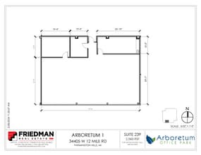 34505 W 12 Mile Rd, Farmington Hills, MI à louer Plan d’étage– Image 1 sur 2