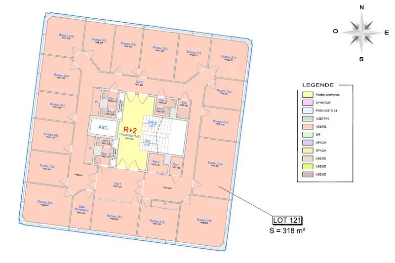 Bureau dans Montpellier à louer - Plan d’étage – Image 3 sur 3