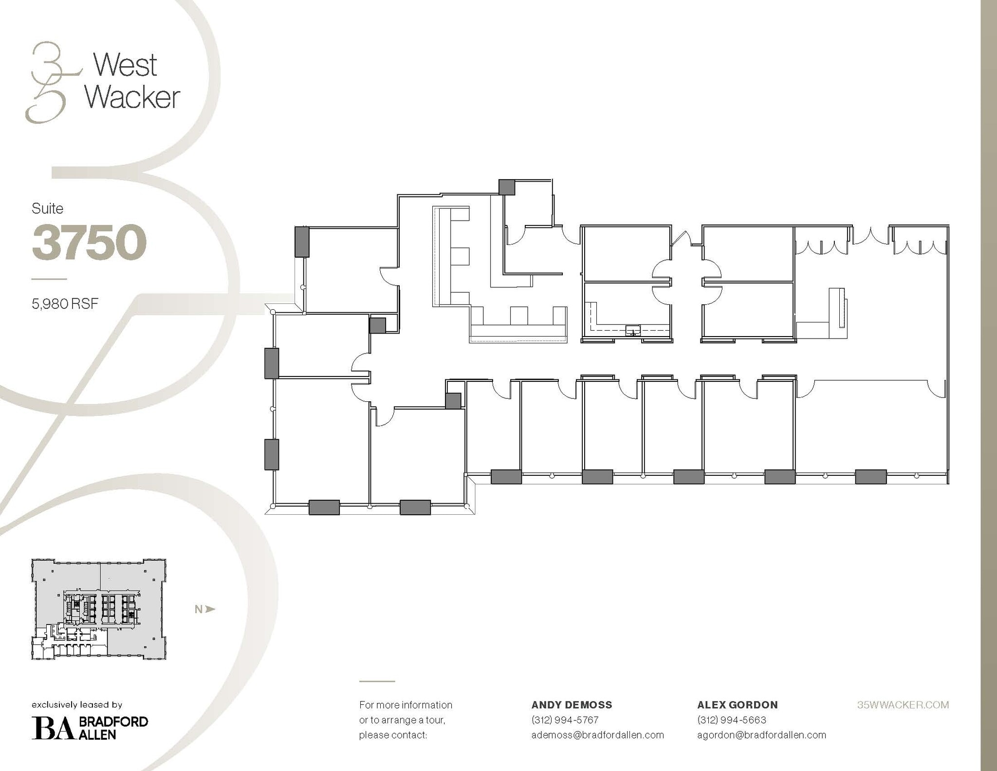 35 W Wacker Dr, Chicago, IL à louer Plan d’étage– Image 1 sur 4