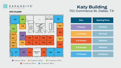 701 Commerce St, Dallas, TX à louer Plan d’étage– Image 1 sur 6